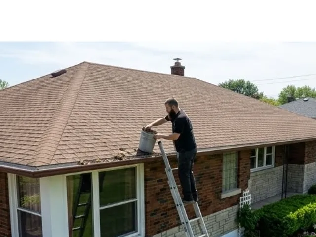Ladder work — gutters and exterior upkeep